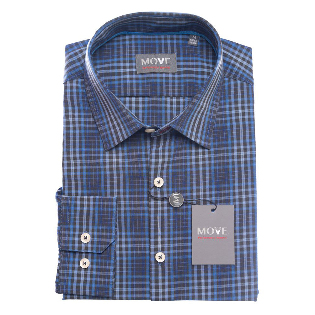 Alex Men’s Long Sleeve Dark Blue Check Shirt
