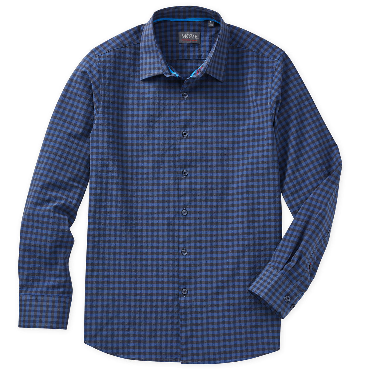 Abernathy Men’s Long Sleeve Navy Check Shirt