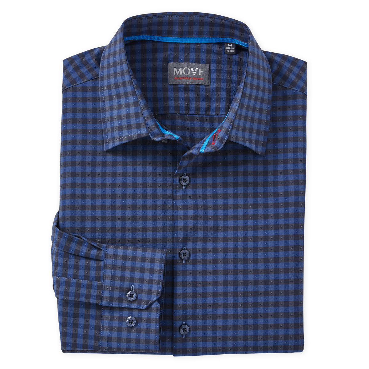 Abernathy Men’s Long Sleeve Navy Check Shirt