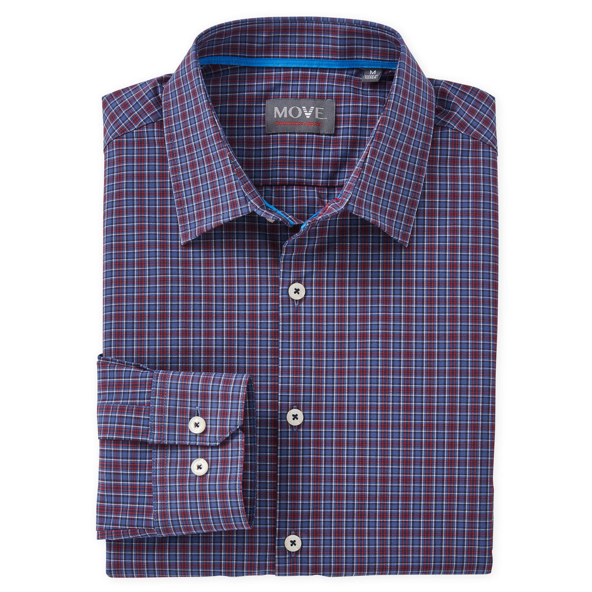 Amherst Men’s Long Sleeve Blue/Red Plaid Shirt