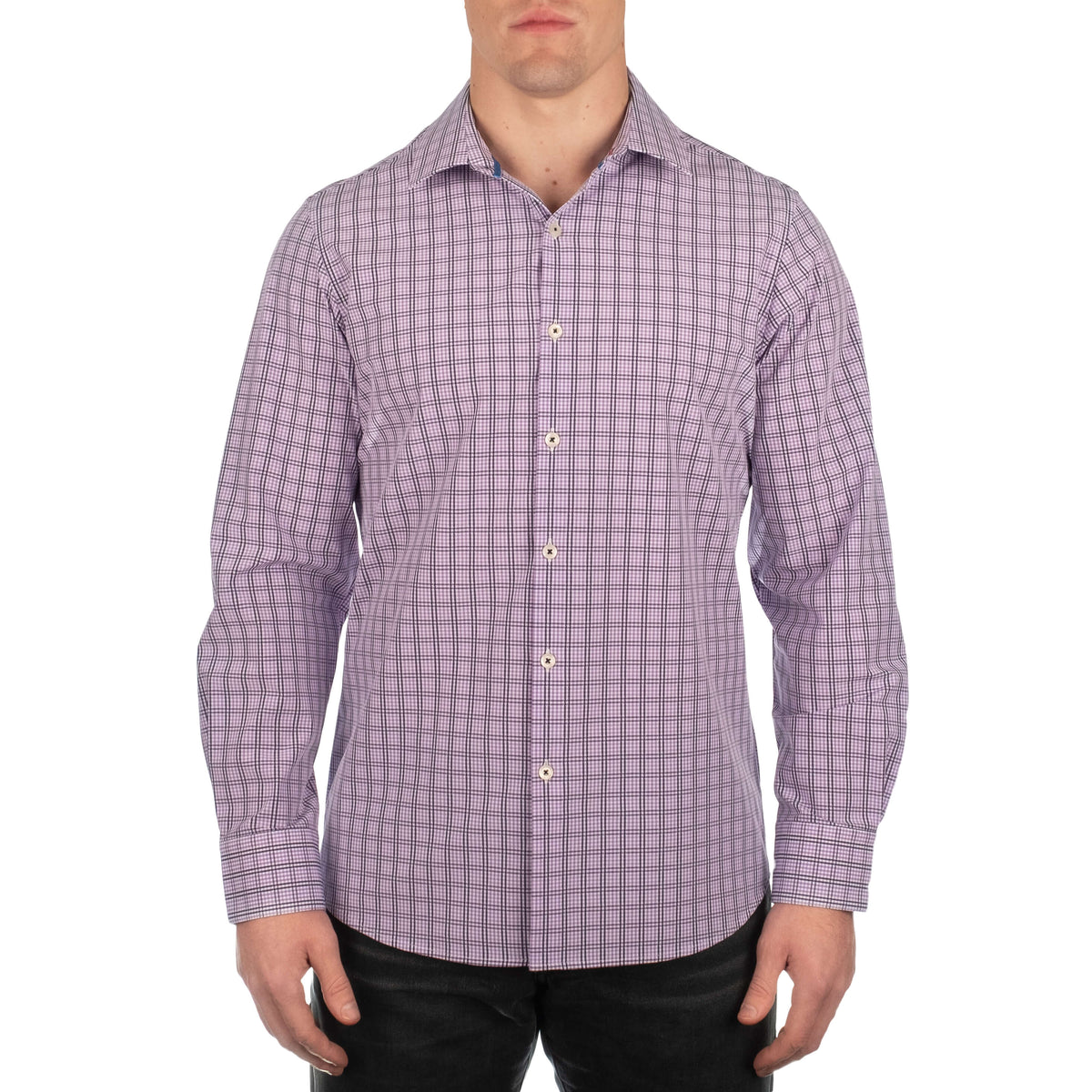 Tyson Men’s Long Sleeve Lavender Plaid Shirt