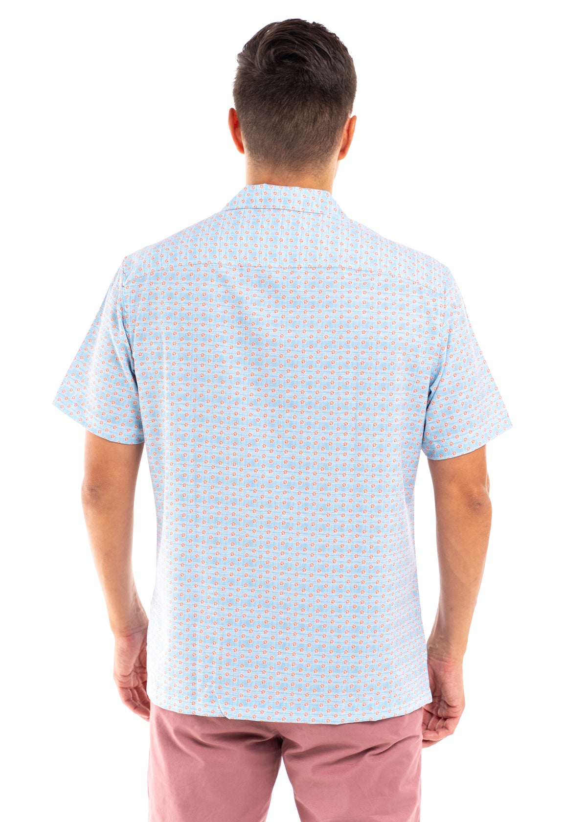 Carter Men&#39;s Short Sleeve Blue Print Shirt