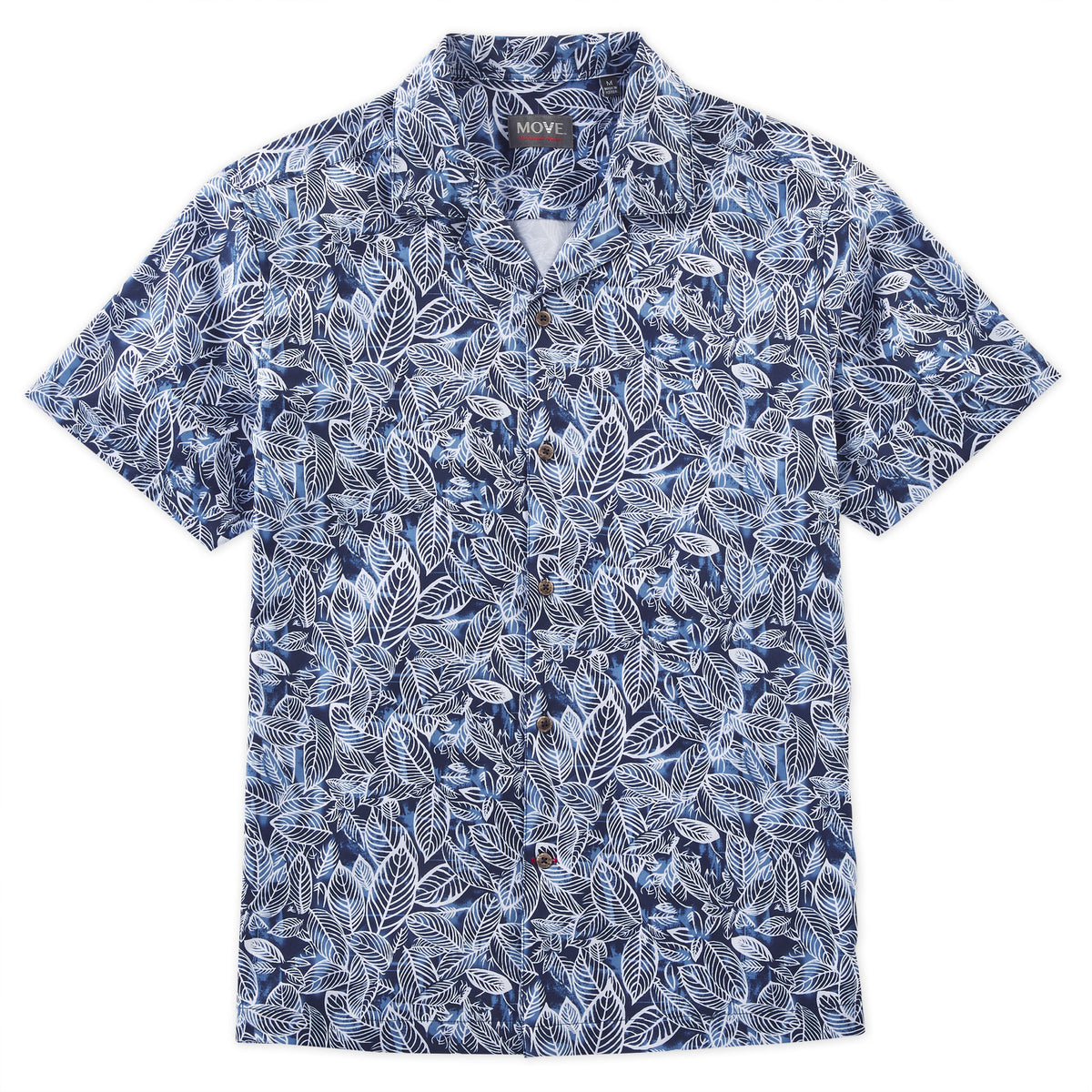 Maui Men&#39;s Long Sleeve Navy Print Shirt